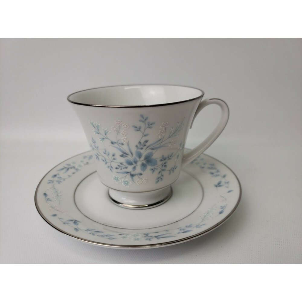 Noritake Carolyn 2693 Cup and Saucer Footed  Vintage Contemporary Fine China